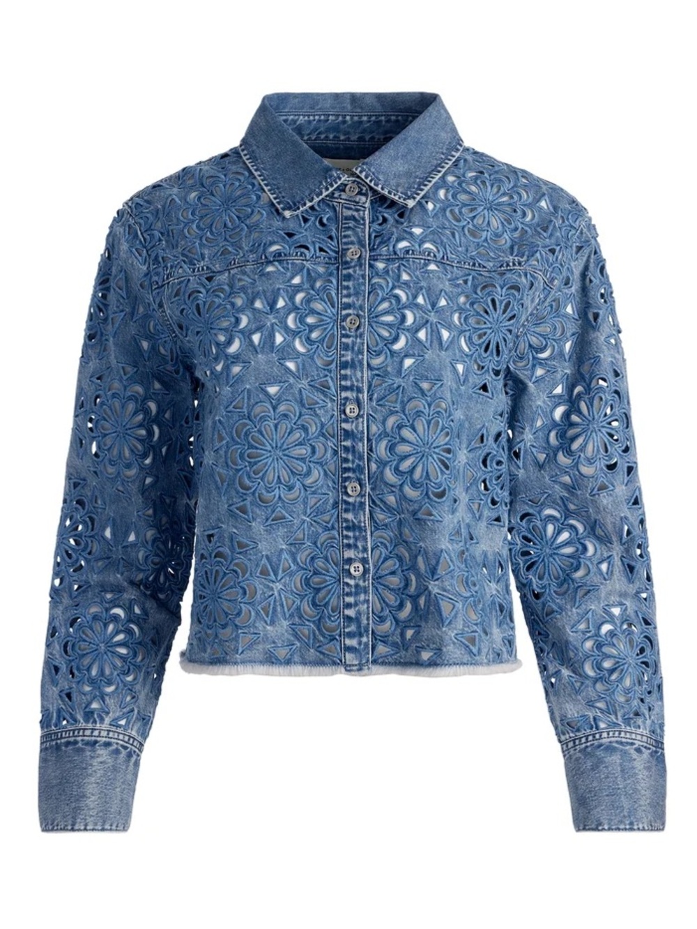 Alice + Olivia Finely Laser Cut Shirt - Picture 2 of 4